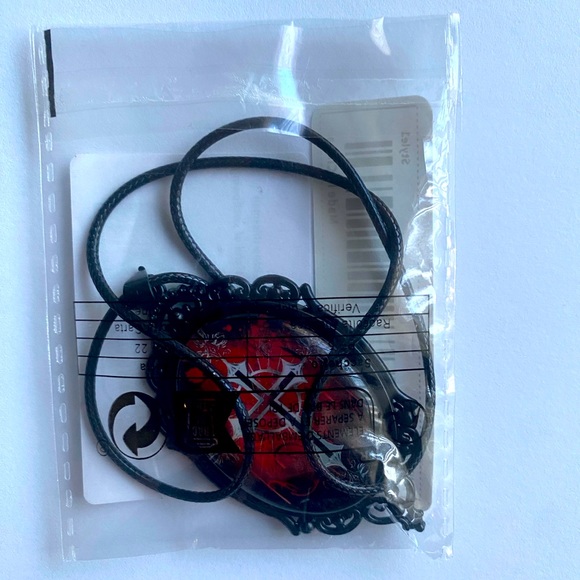 Gothic Vintage Style Vampire Cross Necklace Glass Pendant Rope Chain Choker Acce - Picture 12 of 14